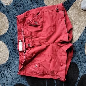 Twill military shorts Marsala Red